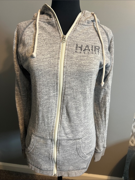 Tops - Branded Gray Zip Hoodie - HAIRSTYLIST Comfortable Women's Layer